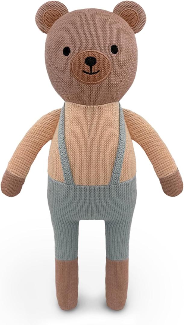 Knitted Bear Stuffed Animal,11 Inch Stuffed Animal Plush BearCute Animal Bear Toy for Kids,Soft Bear Toy Plush Knitted Stuff Animal Birthday