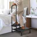 FORTEMOTUS Step Stool with Handle - Heavy Duty 2 Step Stool for Adults Elderly, Holds up to 450 lbs, Black