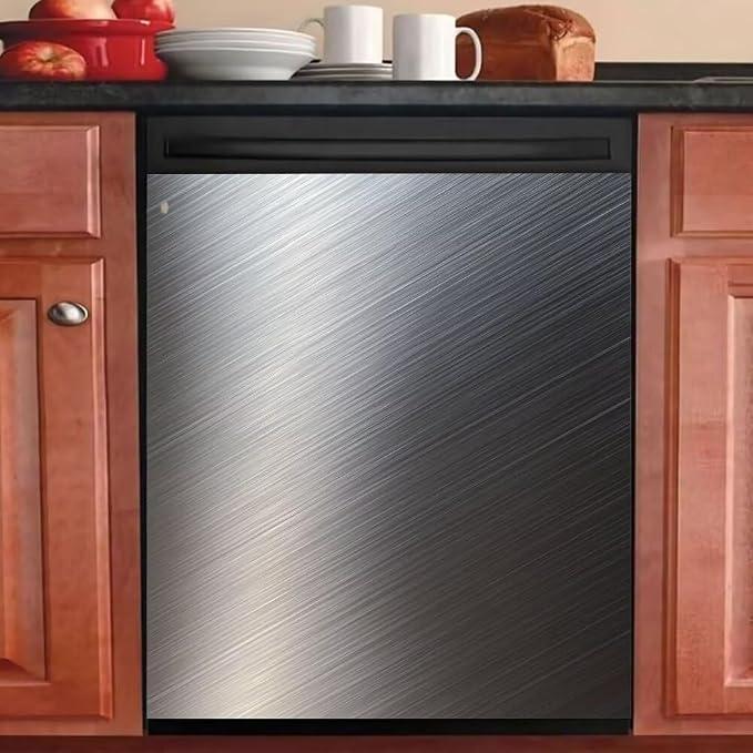 Stainless Steel Dishwasher Magnet Cover, Silver Magnetic Dishwasher Cover for Front Door Panel, Magnetic Dishwasher Decorative Panel Decal Refrigerator Sticker, 23"x 26"