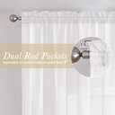 Lecloud Sheer White Curtains 96 Inches Long 2 Panels, Farmhouse Soft Voile Curtain for Windows, Airy Solid Color Tulle Curtains for Living Room Bedroom Rod Pocket, Each Panel 42 X 96 Inch