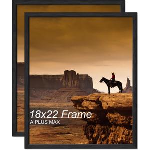 A PLUS MAX 18x22 Picture Frame Set of 2 Black Light Weight Wall Mount