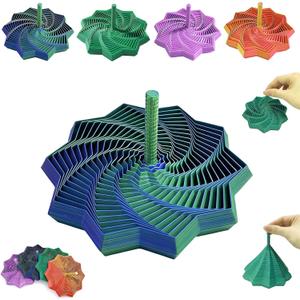 3D Printed Expanded Sensory Fidget Star,Expandable Fractal Fidget Toys Hexagon with Handle,Honeycomb Whirling Spiral Design,for Adults, Perfect for Christmas, Birthday Gifts (M5, 6.89in)