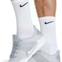 Nike Unisex Adult Everyday Cushioned Training Ankle Socks (6-Pack) (Medium, White/Black)