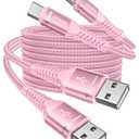 USB A to USB C Cable 3A Fast Charging 10FT, 2Pack USB to USBC Cable for