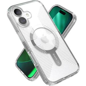 Speck GEMSHELL Grip +MS Case for iPhone 17 - Clear/Clear | Slim Protective Grip | Drop Protection | MagSafe Compatible
