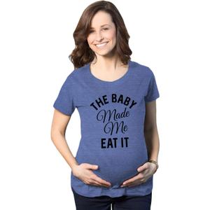Maternity The Baby Made Me Eat It Funny Announcement Graphic Pregnancy T Shirt (XXXL)