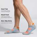 Lapulas Athletic Running Ankle Socks, Low Cut Cushioned Anti-Blister Tab Sports Socks Men Women 6Pairs (Orange, M)