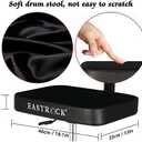 EASTROCK Drum Throne with Backrest Airlift Rotatable Drum Seat Height Adjustable Heavy Duty Square Style Drum Chair Drum Stools with Back Rest for Drummer AdultsSquare Black