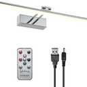 HOWMZON Battery Picture Light, 16 inch Wireless Picture Light for Painting with Remote,Full Metal Rechargeable Art Light,Wall Sconce Display Lighting for Portrait, Photo Frame,Gallery, (Chrome)