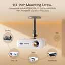 Aurzen Ceiling Projector Mount Bracket, 360 Rotation & 90 Tilt, Adjustable 9"-15" Length, -Inch Screw, Compatible with TMY, HAPPRUN, Yaber, Epson & Most Projectors
