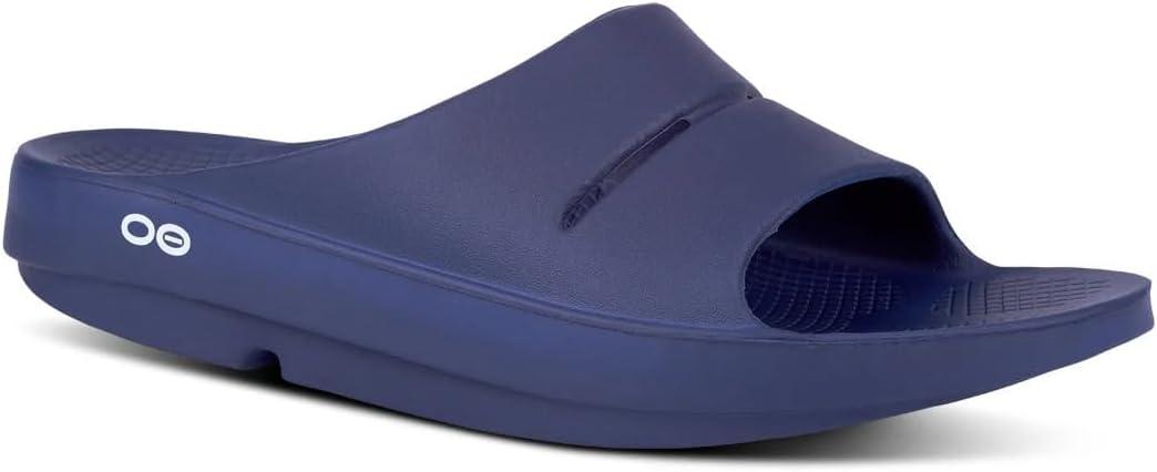 OOFOS unisex-adult Ooahh Slide (Blue Navy, US Footwear Size System, Adult, Women, Numeric, Medium, 14)