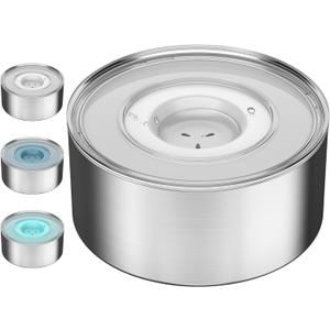 1Gallon Slobber Stopper Water Bowl for Dogs, US Patented Splash-Proof Paws Lid, 18/8 Stainless Steel, Anti-Slip Base, No Spill for Messy Large Medium Dogs, Ear Protection for Floppy-Eared Breeds