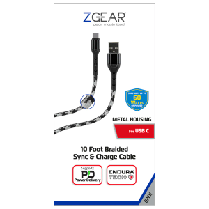  Adaptive Fast Charger Wall Charger, 10 Foot Braided Sync