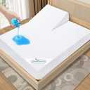 Split Top King Mattress Protector Waterproof Soft & Breathable Terry, 34" Top Split from Head 78''80'' up to 18'' Depth, Skin-Friendly Machine Washable Mattress Cover