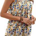 4 x Ladlop Summer Square Neck Tank Tops for Women Pleated Loose Fit Casual Sleeveless Tops Shirts Flowy (XXL)