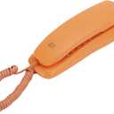 V BESTLIFE Home Office Portable Thin Telephone, Single Line Corded Desk Phone,Orange, for Homes, Offices, Companies, Hotels