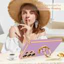 Fingic for Galaxy S25 Ultra Case[with 360Rotatable Ring Holder] Support Magnetic Car Mount Shiny Plating Gold Slim Thin Soft TPU Rugged Bumper Anti-Scratch Case for Galaxy S25 Ultra,Lavender Purple