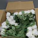 Waipfaru 50 Pcs White Roses Artificial Flowers Bulk, Real Touch Velvet Roses with Wrapping Paper, Fake Flowers for Wedding Centerpieces Bridal Bouquet Valentines Mothers Day Decor