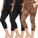 FULLSOFT 3 Pack Capri Leggings for Women - High Waisted Tummy Control Black Workout Yoga Pants 

L-XL