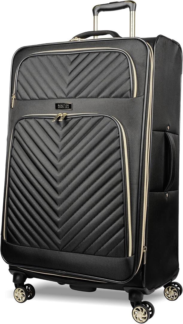 Kenneth Cole REACTION Chelsea Chevron Quilted Luggage, Black, 28-Inch Checked