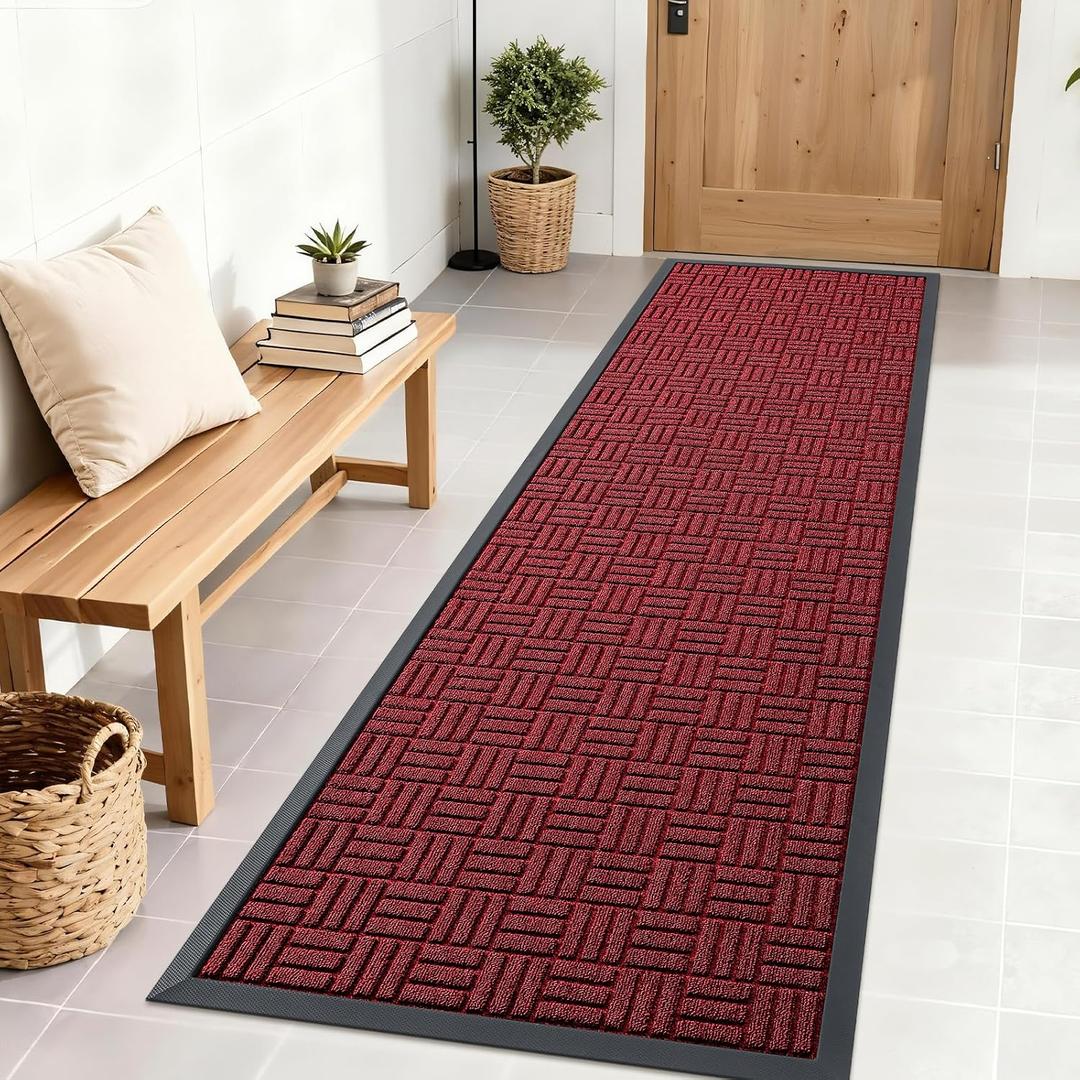 OLANLY Front Door Mat Outside Entrance 71x23, Heavy-Duty Rubber Doormat