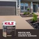 KILZ Decorative Concrete Coating, Slip-Resistant Tan Paint with Stone-Like Speckled Finish, Interior/Exterior Use on Garages, Patios, Driveways, Pool Decks & Walkways, 1 Gallon