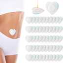 50pcs Castor Oil Wrap for Belly Button, Heart Shape Self-Adhesive & Highly Absorbent Castor Oil Wrap Pack for Belly Button Pad Patches Waterproof Disposable Cover Stickers (Oils Not Included)