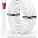 NAOVEO 18 Gauge Wire 2 Conductor Electrical Wire, 18 AWG Stranded PVC Tinned Copper Cable, Flexible/ Low Voltage Automotive Wiring for LED Lamps, Marine, Speaker, Appliances (30FT)