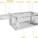 TeqHome Humane Rat Trap, Small 1-Door Live Chipmunk Trap That Work for Indoor and Outdoor, Easy to Catch and Release Live Animal Traps Mouse Cage Traps for Rodents Mice Voles Hamsters,Reusable & Metal