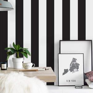 Cohoo Home Black and White Wallpaper Peel and Stick Striped Contact Paper for Cabinets Black and White Contact Paper Modern Self-Adhesive Removable Wallpaper Bedroom Bathroom Waterproof 393inL 18inW