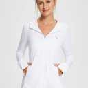 baleaf Women's Sun Protection Jacket Hoodie Clothing Lightweight Long Sleeve Sun Cover Up Shirt (White, L)