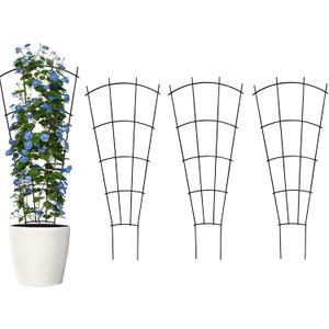 Thealyn 24" Metal Plant Trellis, Climbing Plant Support, 4 Pack Black