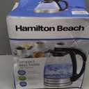 Hamilton Beach Glass Electric Tea Kettle, Water Boiler & Heater, 1 Liter, 1500 Watts for Fast Boiling, BPA Free, Cordless Serving, Auto-Shutoff & Boil-Dry Protection, Soft Blue LED (40930)