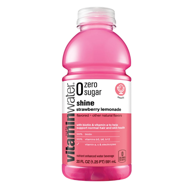Vitamin Water Zero Sugar Shine Strawberry Lemonade Drink, 20 oz 10 Pack