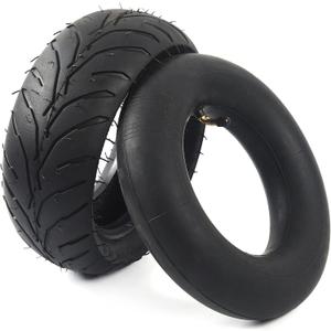 (1 Set) Universal Replacement Rear 110/50-6.5 Tire and Tube Set - Fits Most 38cc, 47cc, and 49cc Mini Pocket Bikes - Compatible with MTA1/MTA2, GP-RSR, and More - Angled Valve Stem for Easy Inflation