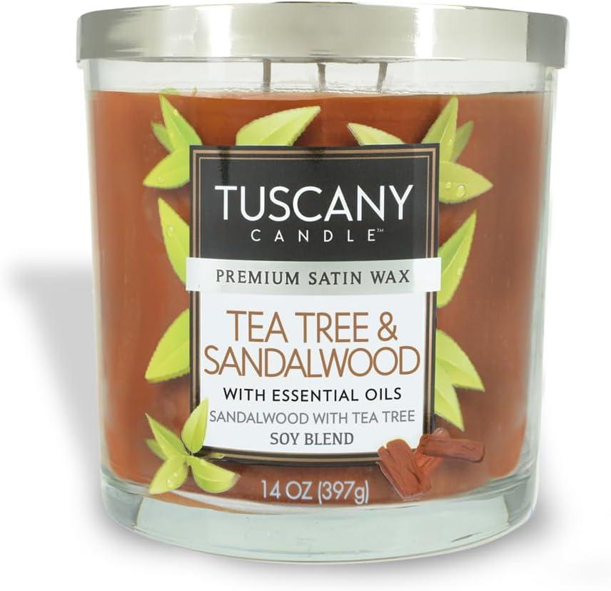 Tuscany Candle Tea Tree & Sandalwood Long-Lasting Scented Jar Candle, 14 oz, 1 Pack