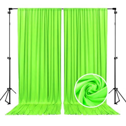 10 x 10 Feet Light Green A Backdrop Curtain for Partie, Background Curtains for Photoshoot, Birthday, Wedding, Halloween, Thanksgiving, Christmas, New Year Party Decorations 5Ft x 10Ft, 2 Panels