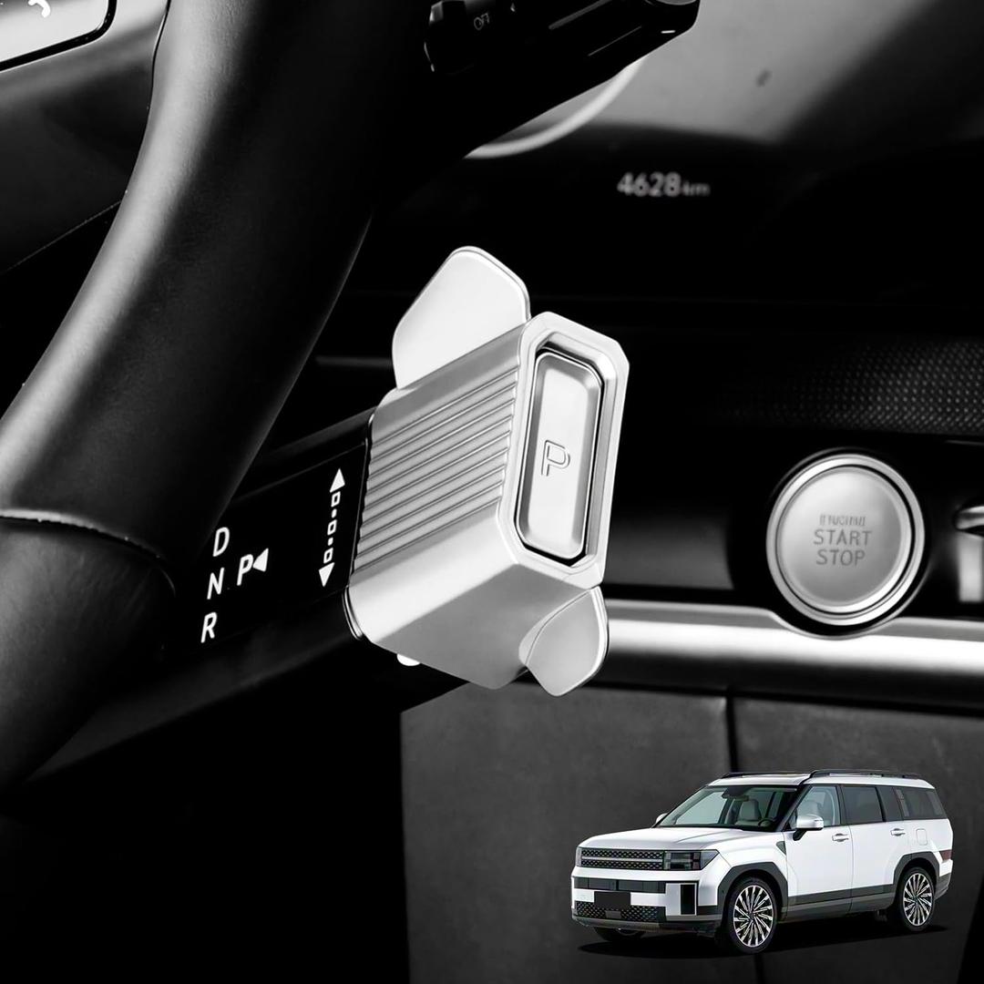 YOUTOOCAR Column Gear Shift Knob Cover Compatible with Hyundai Santa Fe 2024-2026, Tucson 2025-2026, Kona 2024–2026, Sonata 2023–2026 Accessories (Silver)