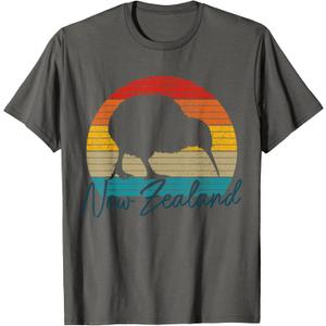 New Zealand Vintage Retro Kiwi Bird T-Shirt, S