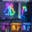 Lepro N1 AI Smart RGB Rope Lights for Christmas, Personalized AI Lighting Designer, LightBeats Music Sync, Color Segment DIY, Voice Control Via App, 32.8ft Wi-Fi & Bluetooth LED Strip Lights