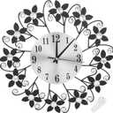 TeamSky 14.5Inch Decorative Wall Clock, Metal Wall Clock for Living Room Decor, Non-Ticking Quiet Modern Crystal Wall Clocks for Home Office Kitchen Bedroom Indoor Decor