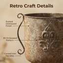Vintage Urn Planter with Embossed Pattern, Decorative Bronze Finish Flower Pot, Classic Round Plant Pot for Outdoor Indoor Home Garden Patio Front Porch Entryway（26 in High）