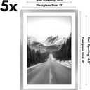 Americanflat 13x19 Picture Frame with Polished Plexiglass - Set of 5 - Use as 11x17 Frame with Mat or Display 13x19 Photo Without Mat - Galleria Collection - Picture Frames for Wall Display - Silver