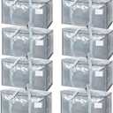 TICONN 8 Pack Extra Large Moving Bags Heavy Duty with Zippers & Carrying Handles, Durable Storage Bags Moving Boxes for Closet Organizers and Storage (8 Pack, Light Grey)