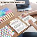 Planner 2026-2027, 18 Months Weekly and Monthly Daily Planner from January 2026 - June 2027, 5.75" x 8.38" A5 Hardcover Agenda Organizer Book 2026 with Tabs, Spiral Yearly Calendar Planners for School Work Home, Pink Blue Marble