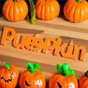 4 x Pumpkin Signs TableTop Decor Wooden Blocks Halloween Decorations for Home Wooden Pumpkins Block for Thanksgiving Decor Fall Decoration Pumpkin Letter Block Tabletop Decors for Home Office Indoor Party (Pumpkin)