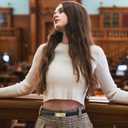 Women's Skinny Leather Belt With Adjustable Gold Alloy Turn-lock Rhinestone Buckle For Dresses, Jeans (Black)