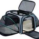 Cat Dog Carrier - Airline Approved Expandable Soft-Sided Pet Carrier with Removable Fleece Pad and Pockets, for Cats/Puppy and Small Animals Large(2 Side Expandable)