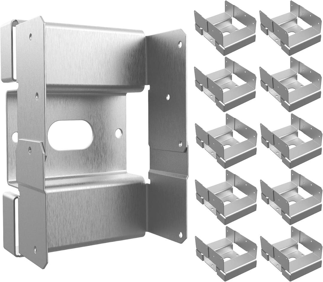 10 x 10 pcs Nominal 4x6 Heavy Duty Post Base for Concrete, Adjustable Galvanized Steel Deck Post Bracket, Post Anchor with 1-inch Standoff for Deck/Patio/Pergola