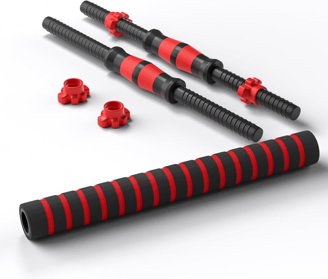 Dumbbell Handle Set, Dumbbell Bars 13.8/15.7/18.5/20.1 inches (35/40/47/51 cm), Suitable for 1 inch Wide Weight Plates, Home Gym Strength Training Accessories